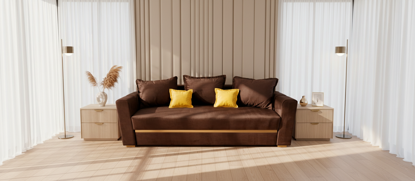 Canapea extensibila 3 locuri - Rebeca cu tapiterie din stofa